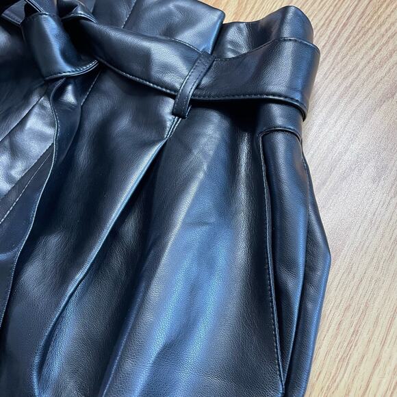 Black Leather Women Shorts - Picture 3 of 9